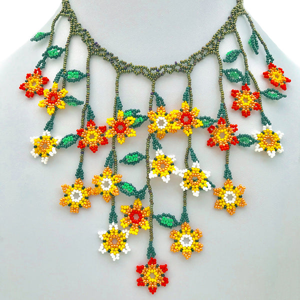 Floracita vine necklaces handmade in Guatemala, beaded