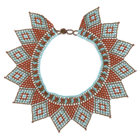Beaded star collar handmade in Guatemala.