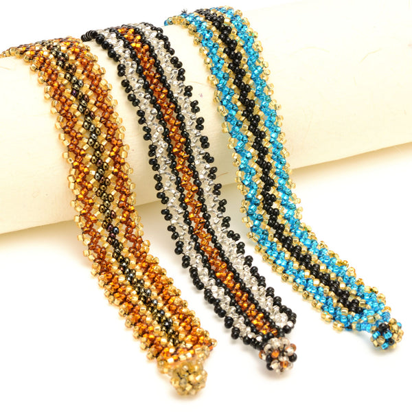 Maya Guatemala glass bead  bracelet handmade lace