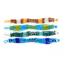 Maya Guatemala glass bead  bracelet handmade woven  Zulu style