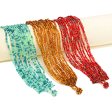 Maya Guatemala glass bead  bracelet handmade Multi-strand