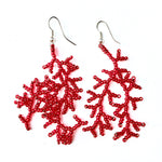 Beaded Coral style earrings handmade in Guatemala