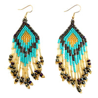 Triangle Fringe Earrings - Large - Assorted Colors
