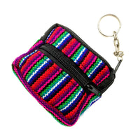 mini zipper bag keychain cotton handmade in Guatemala colorful