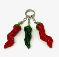 Keychain Chili Peppers - Red and Green