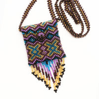 Beaded bag necklace handmade in Guatemala