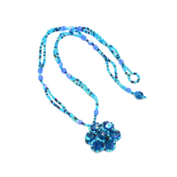 Crystal flower necklace handmade with beads in Guatemala
