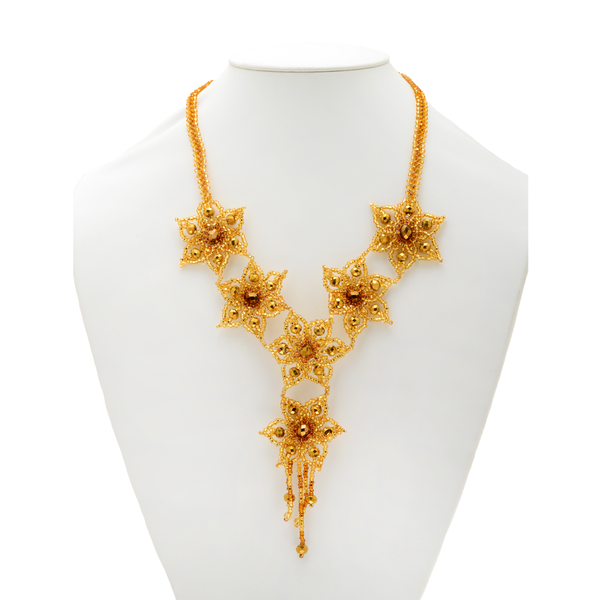 Beaded star necklace handmade in Guatemala