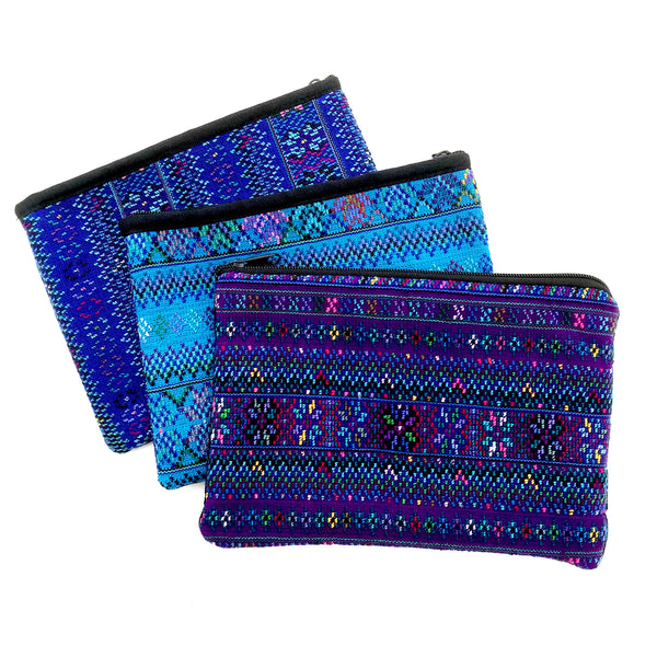 Large Todos Santos Pouch - Blues, Turquoise,  Red-violet