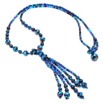 Beaded small crystal tassel necklace handmade in Guatemala